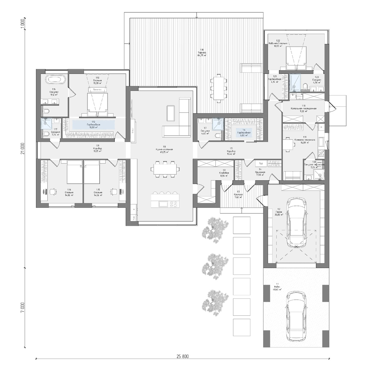 План-схема загородного дома "Токио"