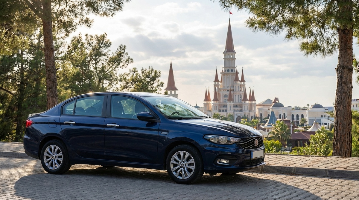 Арендованный автомобиль на дороге Кадрие