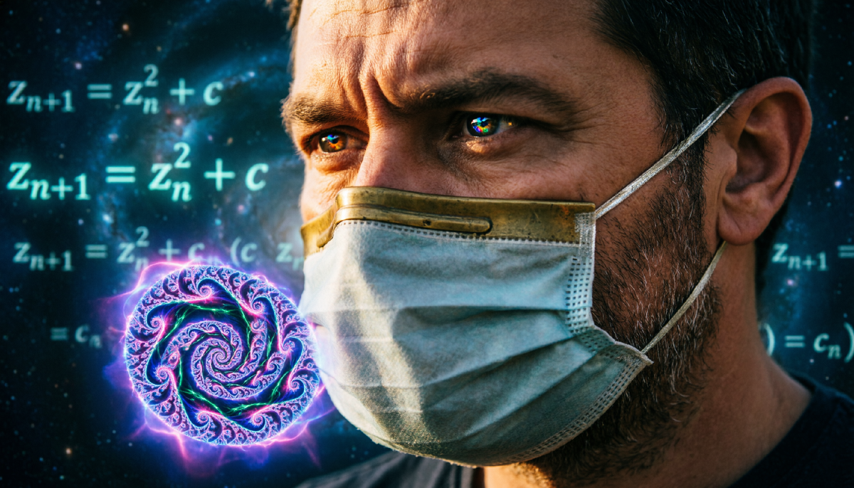 Гастон Жюлиа, скрывая лицо после ранения, открыл множества, которые до сих пор называют «монстрами». Они обладают симметрией относительно бесконечного числа преобразований. Реконструкция Qwen