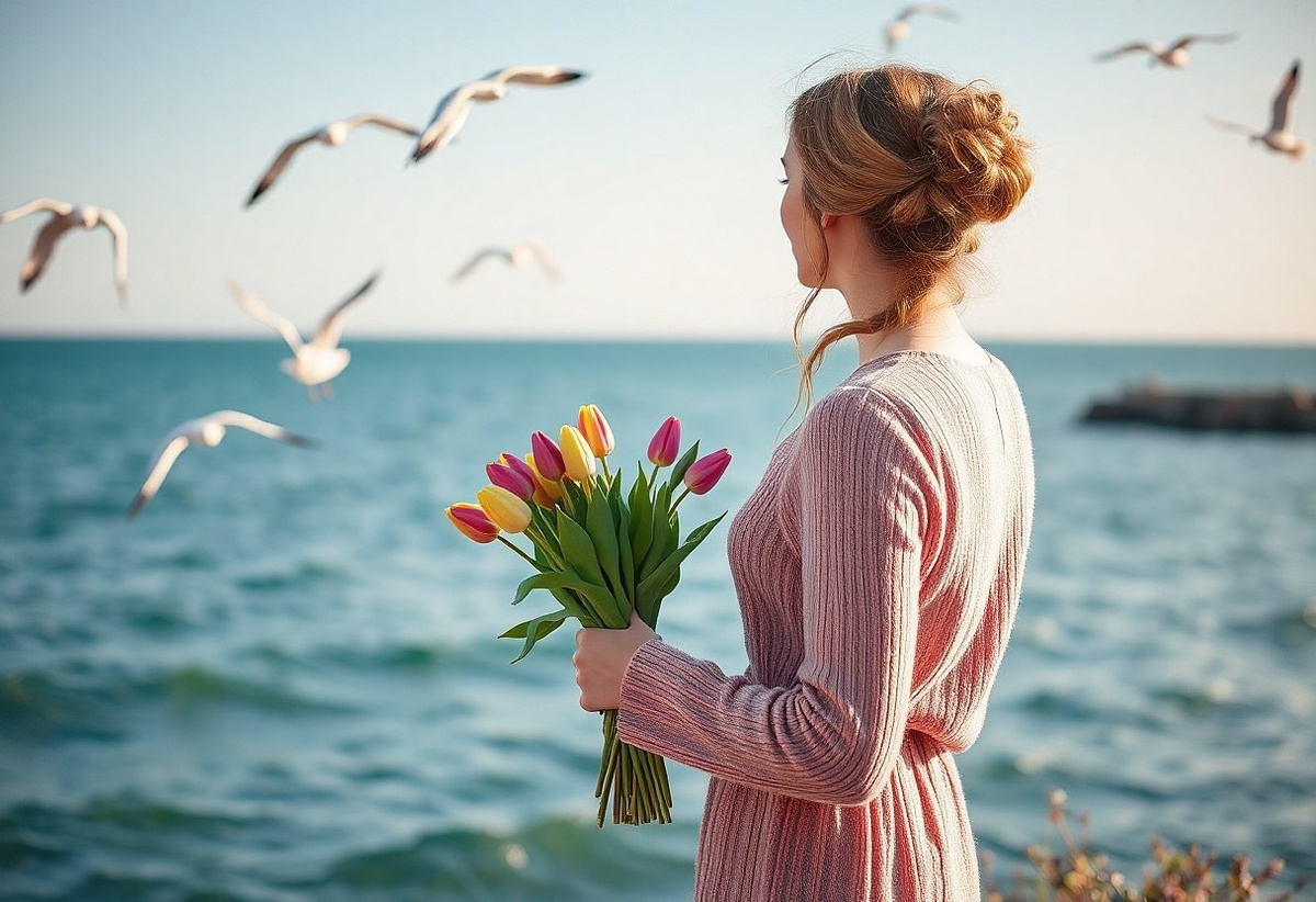 Девушка на берегу моря // Фото: генерация нейросети от Туристического портала Крыма