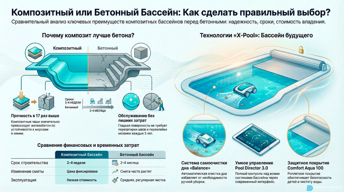 Сравнение бассейнов: чем композит лучше