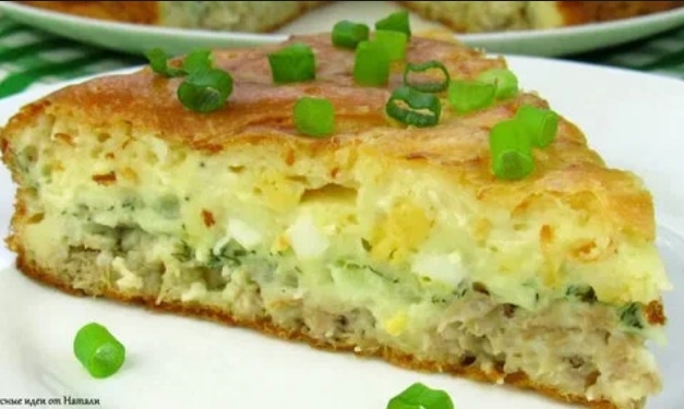 Заливной пирог с горбушей.