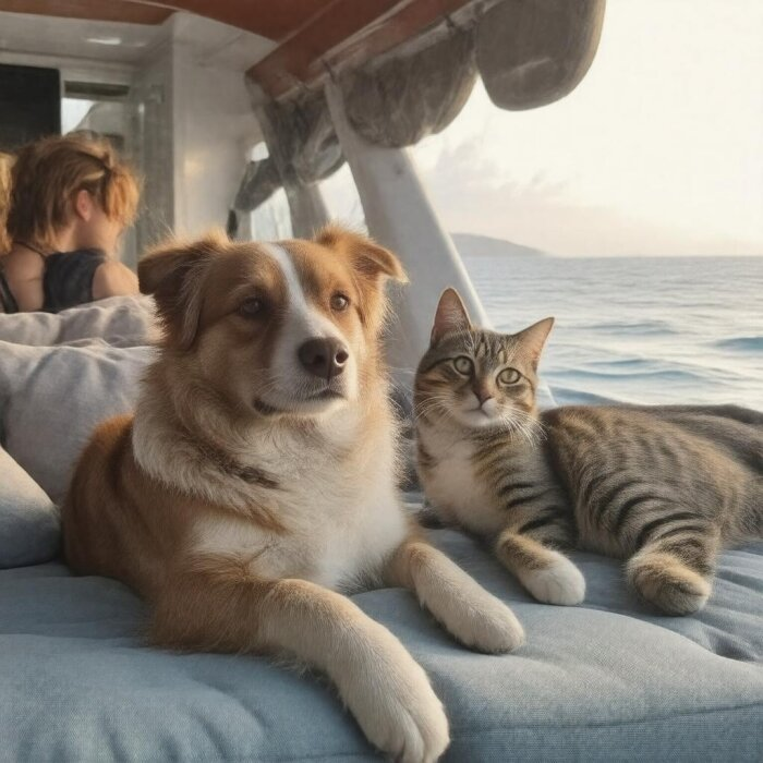 Домашние любимцы все чаще отдыхают с хозяевами за границей / изображение сгенерировано нейросетью flyvi.io 