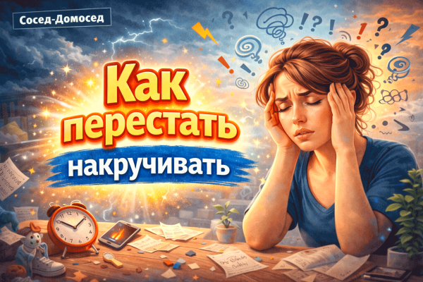 Как перестать накручивать себя – подробная инструкция для людей, у которых мозг иногда работает как “новостной канал катастроф” 😅🧠