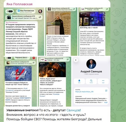    Фото: Скриншот Telegram/Яна Поплавская