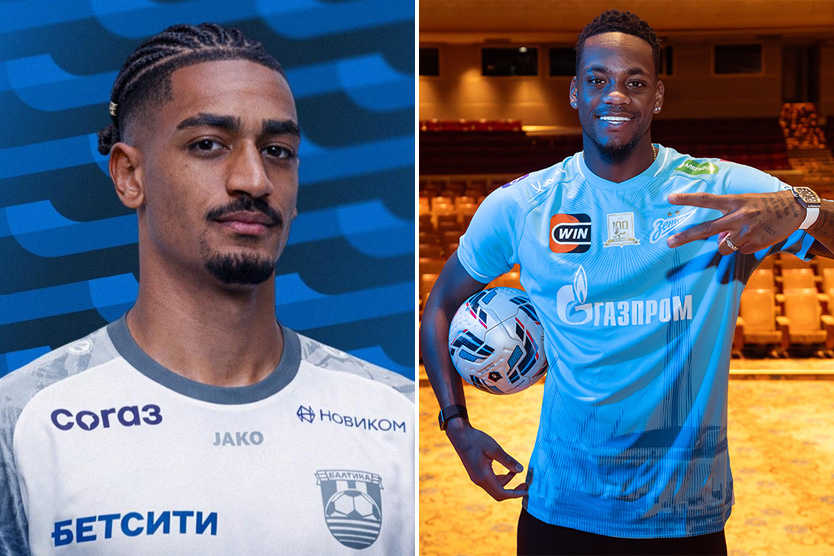    Дерик Ласерда(слева), Джон Дуран(справа)    
Фото: fc-baltika.ru / fc-zenit.ru