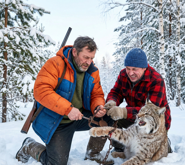 Егерь вытащил из капкана беременную рысь, а спустя пару дней хищница вернула ему долг на дне ледяного оврага