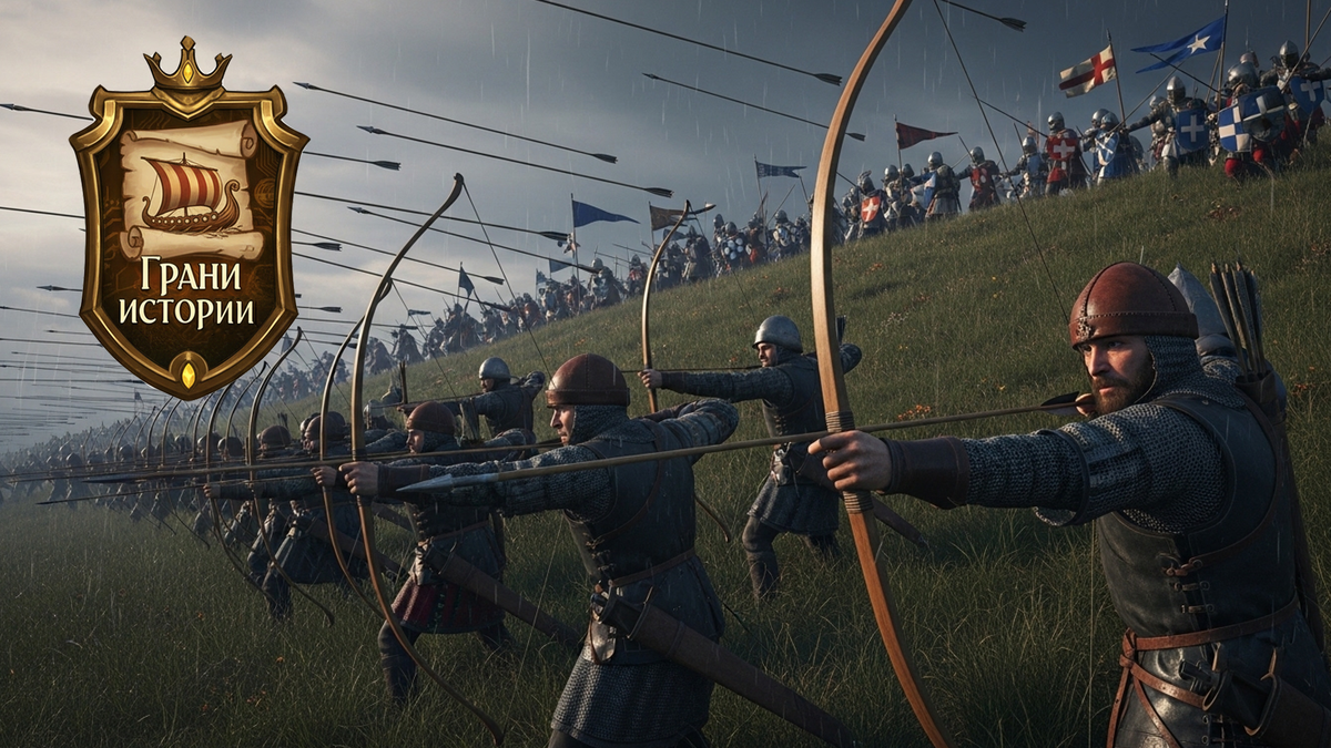 В битве при Креси была продемонстрирована новая тактика англичан - лучники.