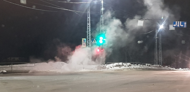    Очередное повреждение тепловых сетей произошло в ПетрозаводскеИрина Меркова