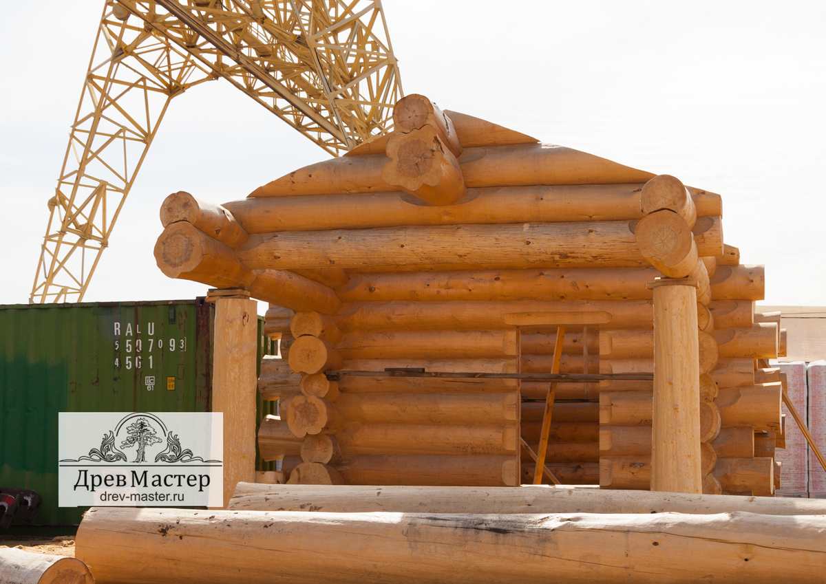 Сруб бани 4,5х7 м с террасой 4,5х3 м