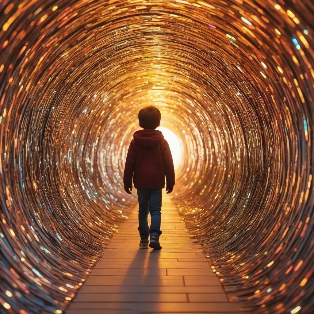 Ребёнок в свете, символическое изображение клинической смерти.