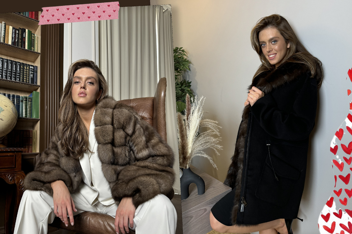 Модель Полина в образе с трикотажным костюмом и платьем и каблуками 👠 