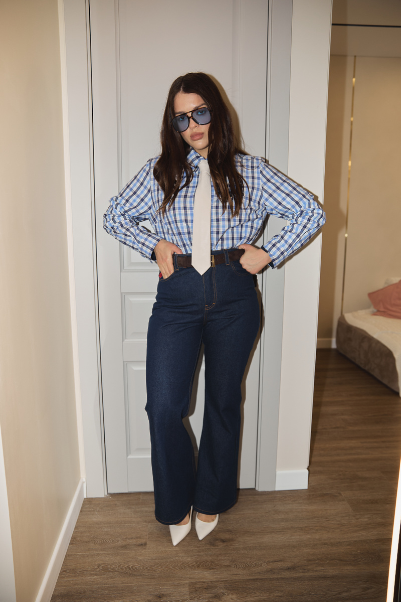 РУБАШКА В КЛЕТКУ С ДЕКОРАТИВНЫМ КАРМАНОМ