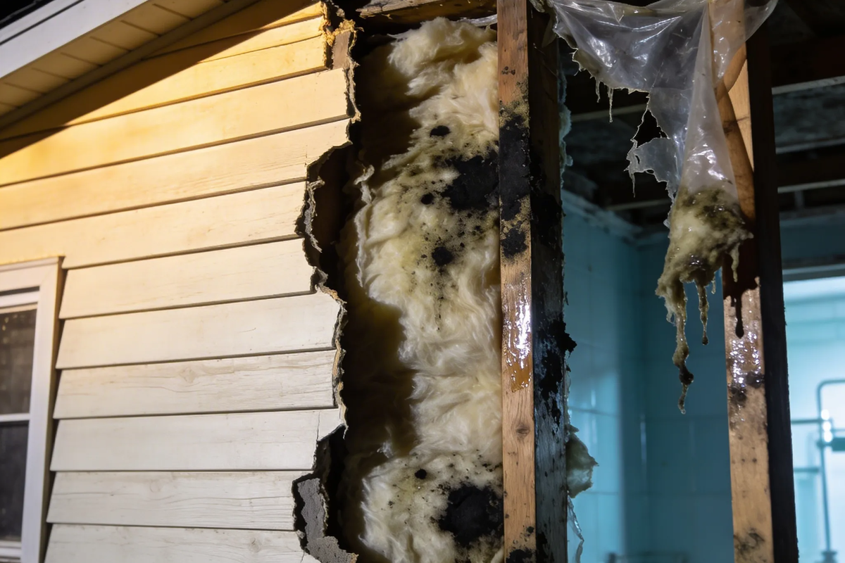 Красивая обёртка и гнилая начинка. Так выглядит каркасная стена, если перепутать пароизоляцию и довериться «профессионалам».