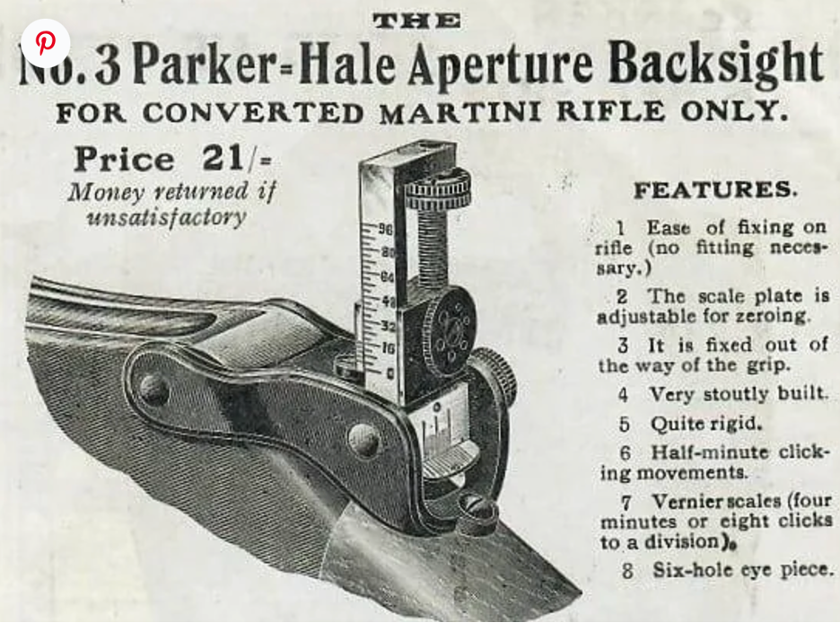 
Parker Hale разработала прицелы и другое снаряжение, которое повышало точность оружия, еще до двух мировых войн
