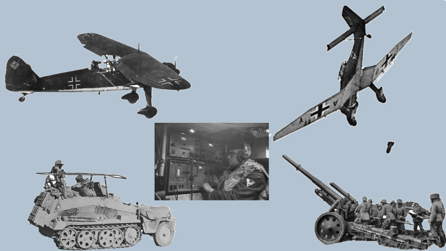 Основа разведывательно-ударного комплекса вермахта: коммутируемые радиостанции Fu-7 (на земле) и Fug-17 (в воздухе). Они напрямую связывали корректировщиков с ударными средствами.