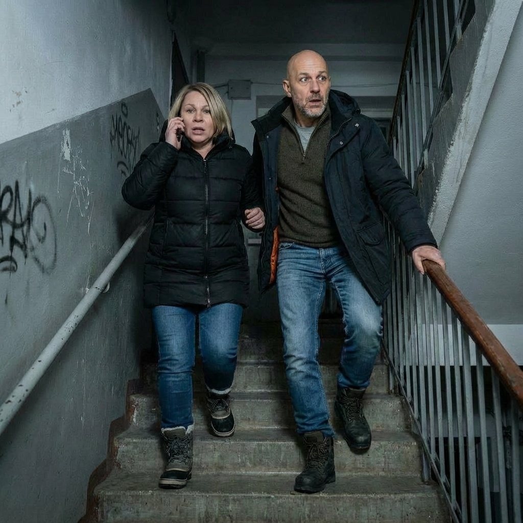 Мы уже несёмся вниз по лестнице — без слов, только с одним шумом в голове: успеть!