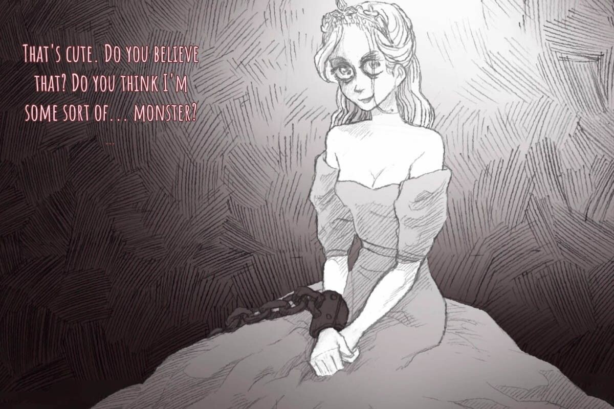 Кому стоит верить в игре? Решать вам. Источник: скриншот из новеллы Slay the Princess / Black Tabby Games, Serenity Forge📷
