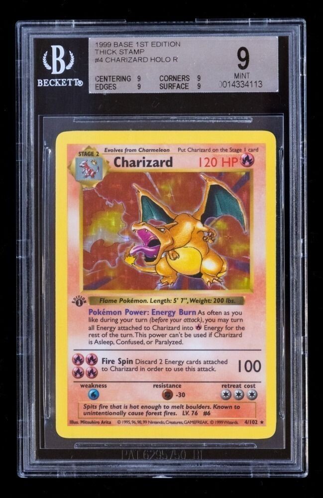 Карточка Pokemon «Огненный ящер» (Charizard). © hansonsauctioneers.co.uk