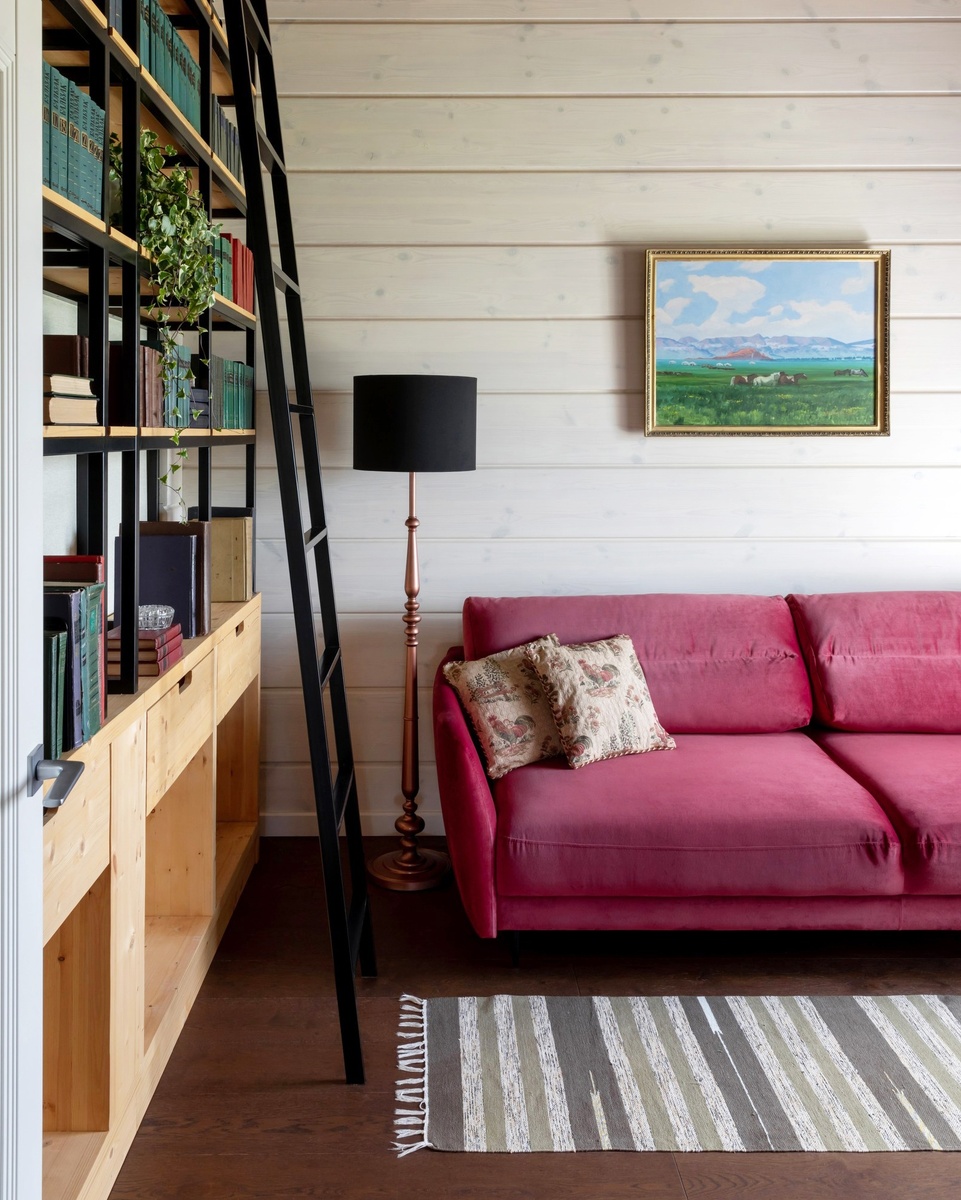 На фото: дом 100 кв.м в Московской области. В кадре модель Дисент-2. Дизайнер: Евгения Астахова; стилист: Елена Зарицкая; фотограф: Наталья Мавренкова