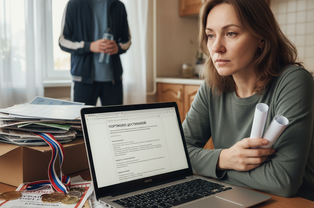 🤖 Иллюстрация улучшена нейросетью | Мама собирает протоколы достижений ребенка