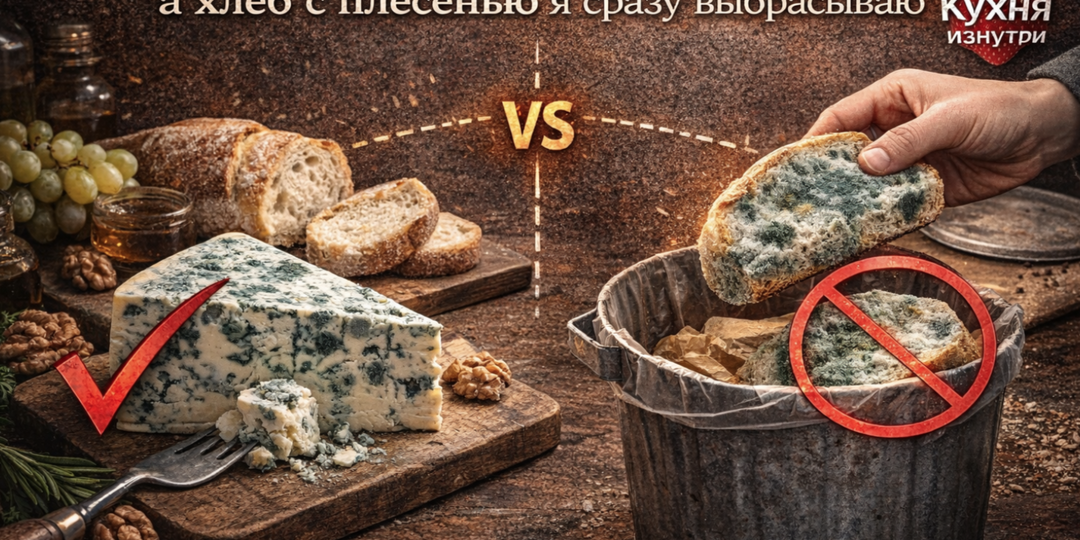 Почему сыр с плесенью можно есть. А вот хлеб с плесенью - я сразу выбрасываю