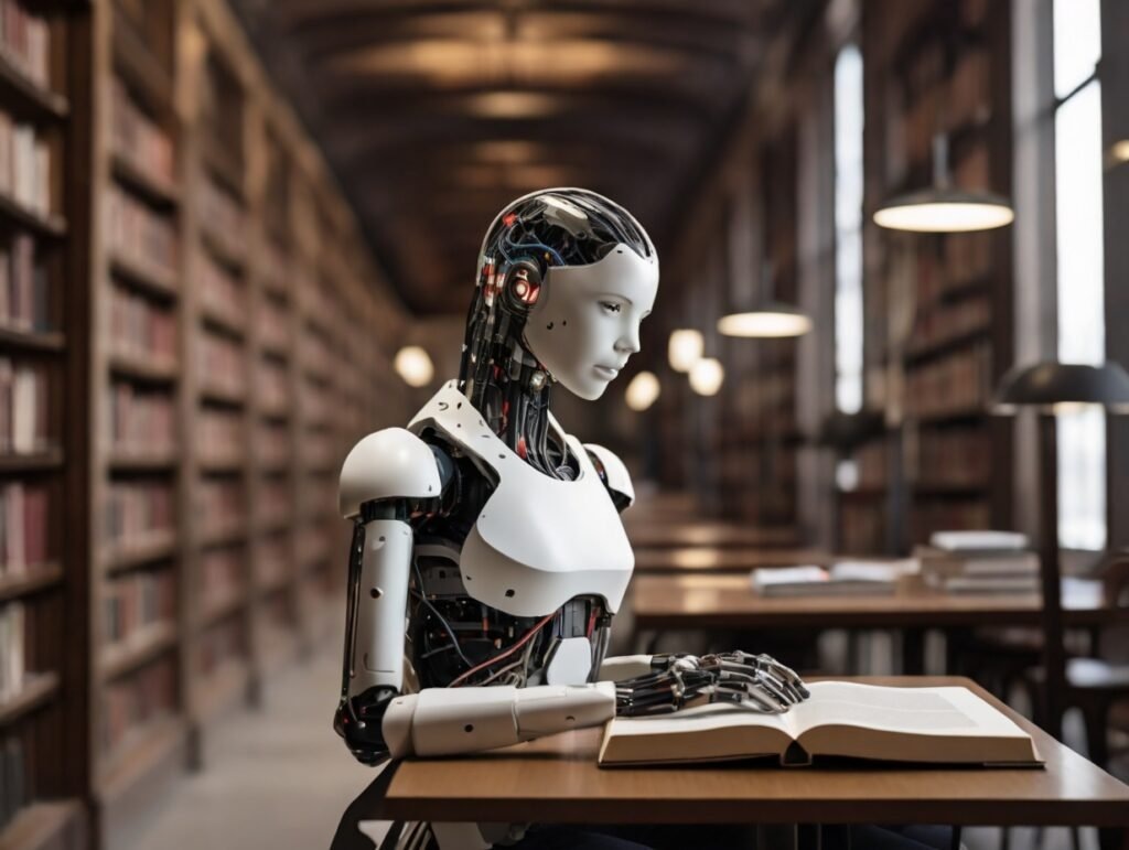 Картинка отсюда: https://kingcomix.org/wp-content/uploads/2024/11/artificial-intelligence-reshaping-modern-libraries-1024x771.jpg       Явно тоже продукт ИИ))