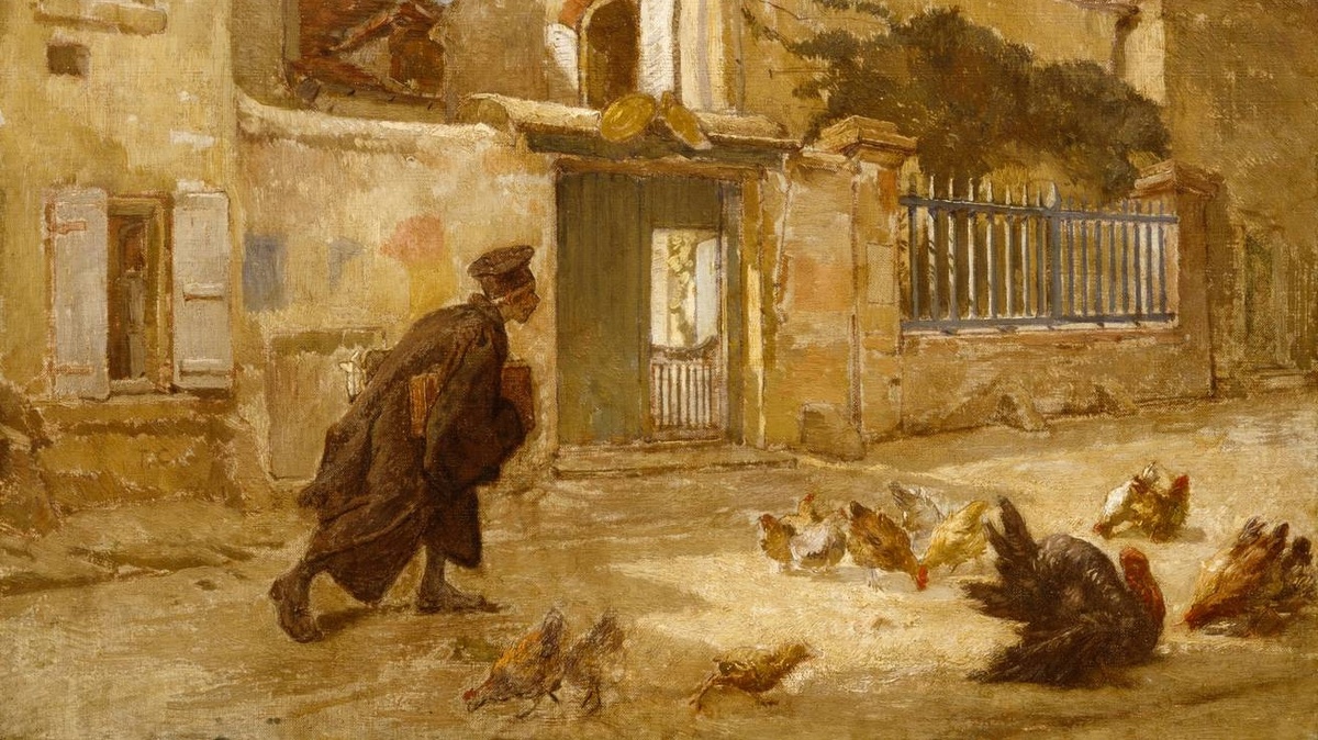     Тома Кутюр. Судья, спешащий в суд (фрагмент). 1860-е