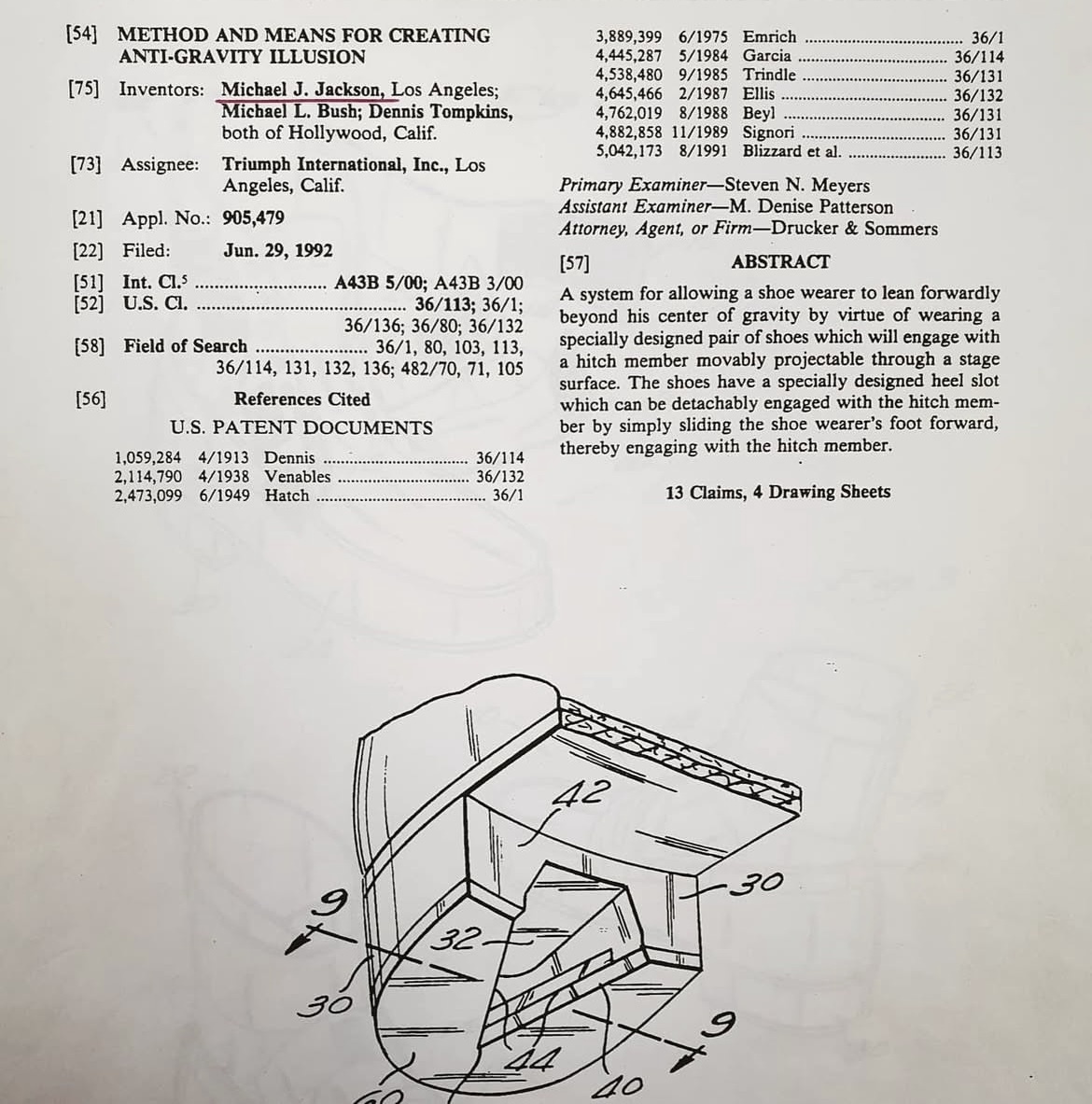 Копия патента Майкла Джексона 