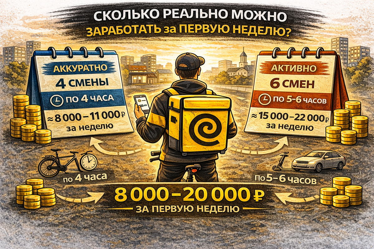 Заработок за первую смену 