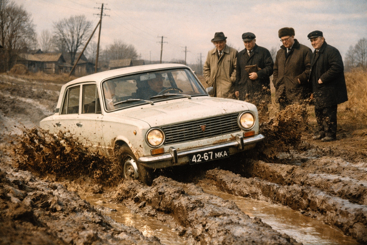 Испытания Fiat124 Дмитровский полигон