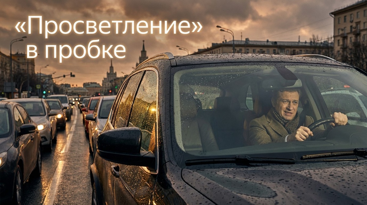 «Просветление» в пробке.
Мужчина прошел курс медитации и «дзен-спокойствия».