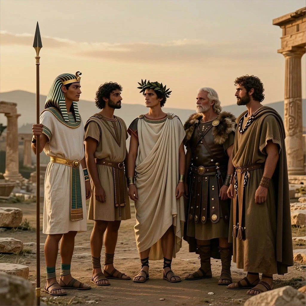 Я не случайно собрал здесь египтянина, грека, римлянина, германца и кельта. Они много чем отличаются друг от друга. Но сегодня нас интересует только их стопа.