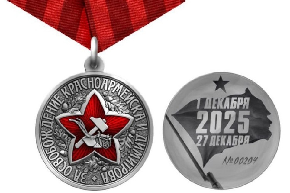    Дизайн медали имеет глубокий исторический смысл. Фото: ТГ/Пушилин