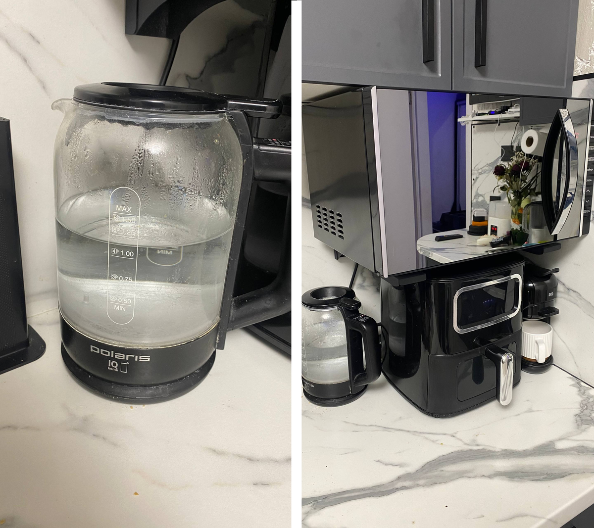 Вот так, чайник вписался в наш кухонный уголок