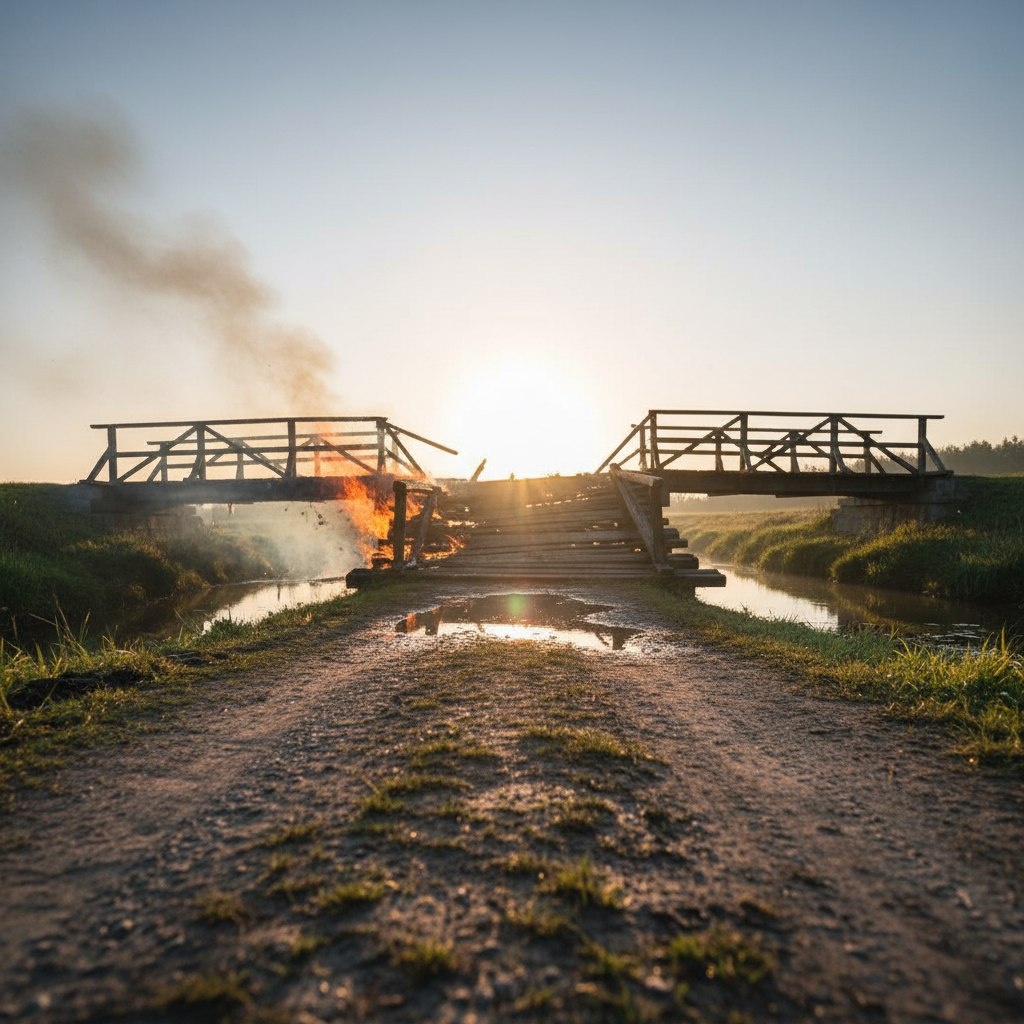 Когда пути назад разорваны, остаётся только собрать себя — и идти.
