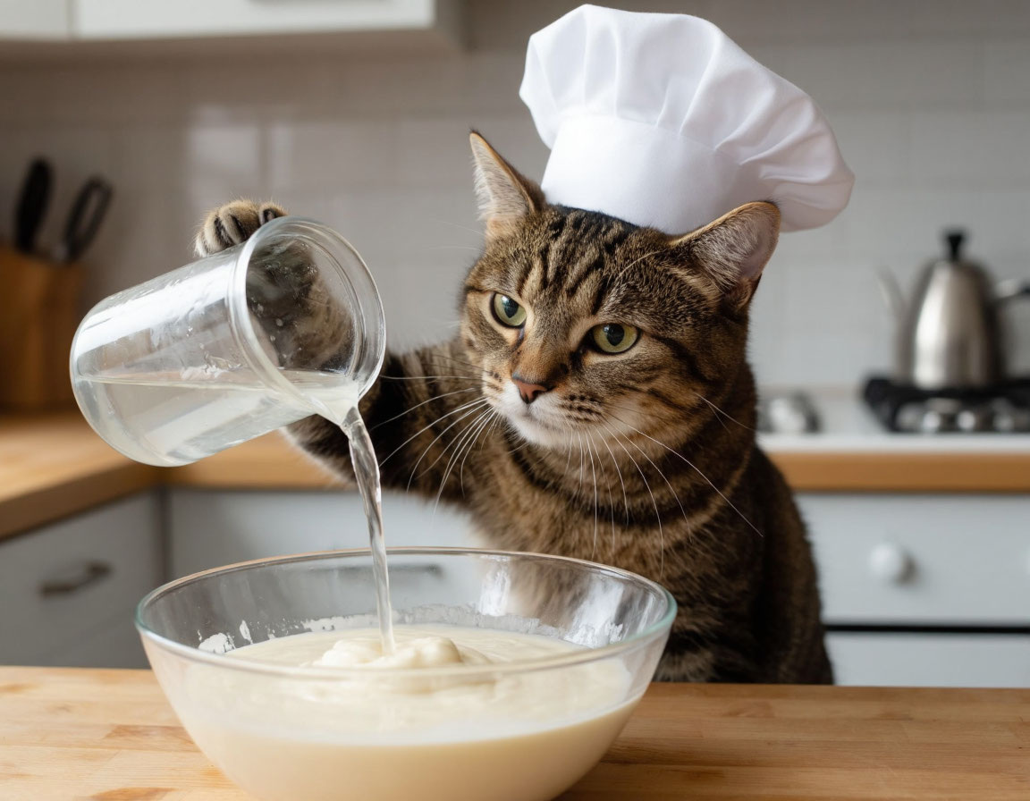 Замешиваю тесто для постных блинов