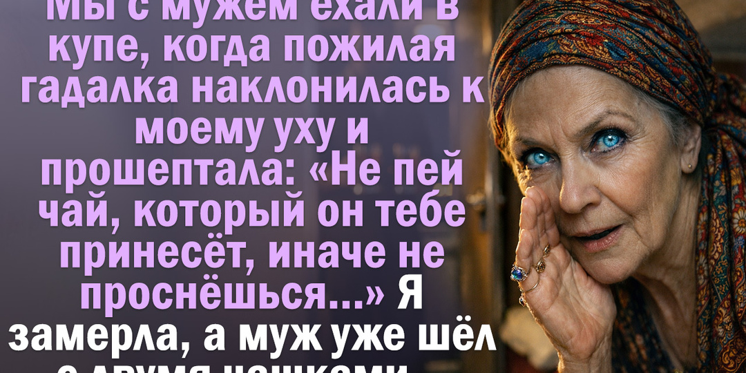 Мы с мужем ехали в купе, когда пожилая гадалка наклонилась к моему уху и прошептала: "Не пей чай, который он тебе принесёт".