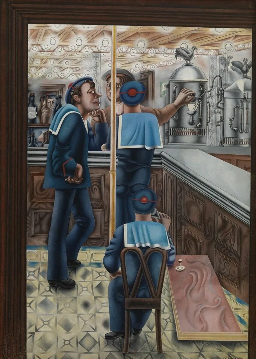 Эдвард Барра. Три моряка в баре. 1930