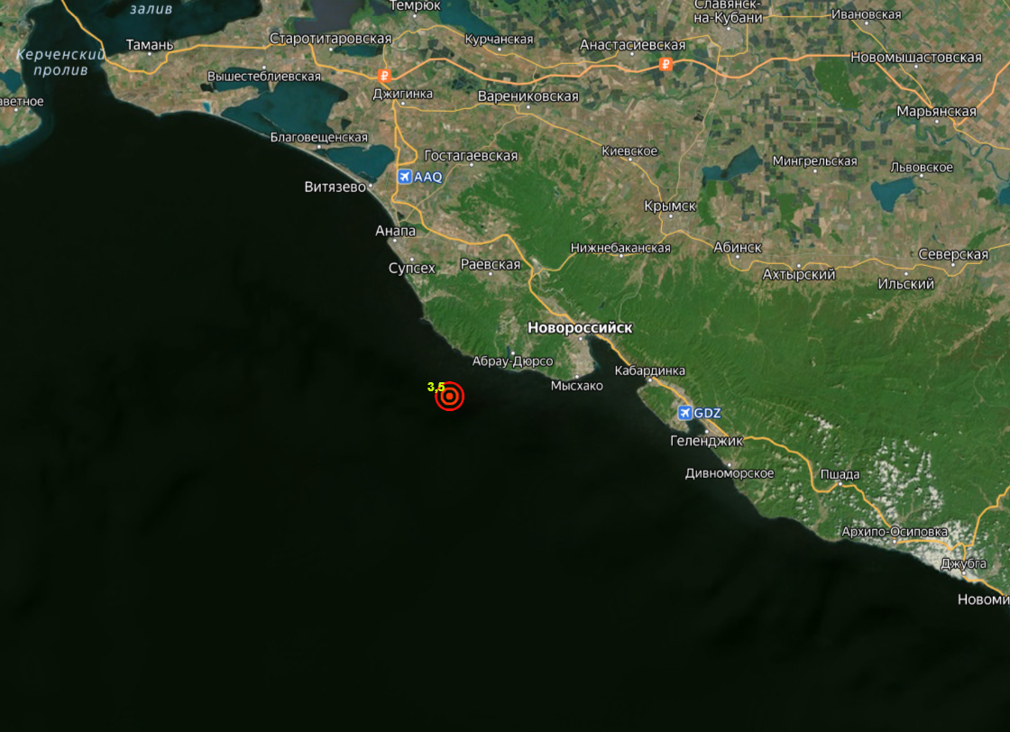 Фото: скриншот сайта мониторинга землетрясений
