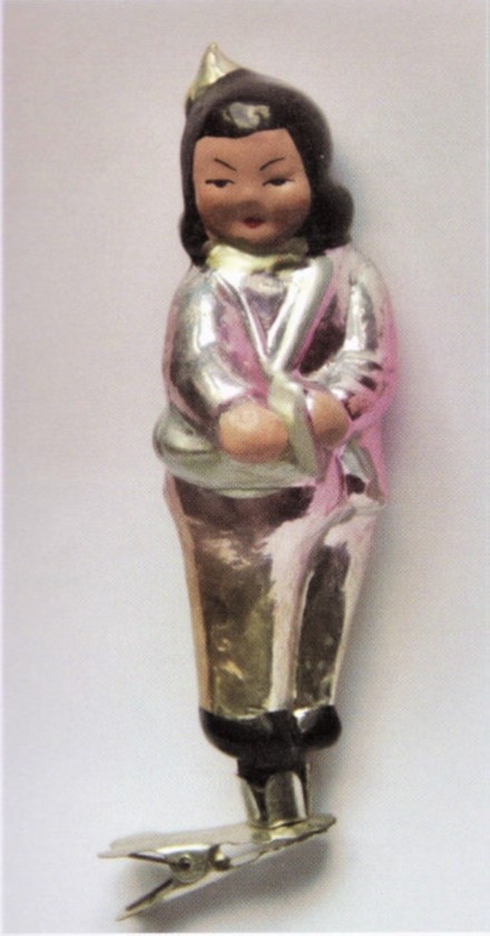 Китайская девочка, фабрика стеклянных елочных украшений, г. Москва, 1960 г. Фото из каталога "Советские елочные украшения",  том 1