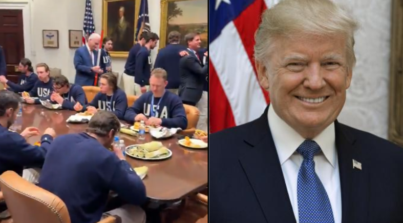 Цитата из американской прессы: Игроки с удовольствием поедали двойные чизбургеры из McDonald's, а на фоне играли патриотические песни