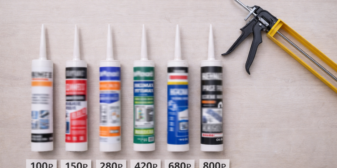 Протестировала 6 герметиков: от 100 ₽ до 800 ₽ — какой не почернеет через три месяца?