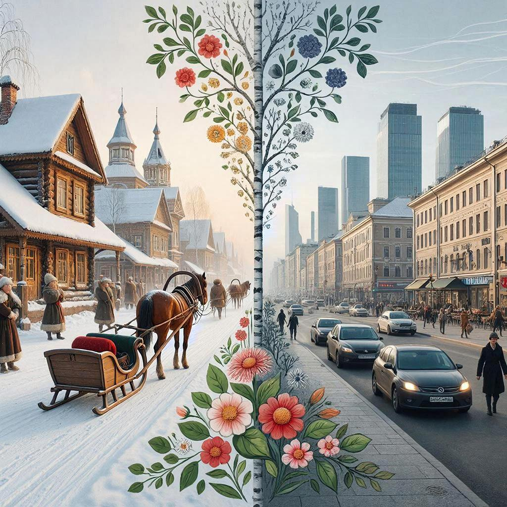 "Проиллюстрируй отличия России от Запада" - попросил я гигачат... Н-дэ))