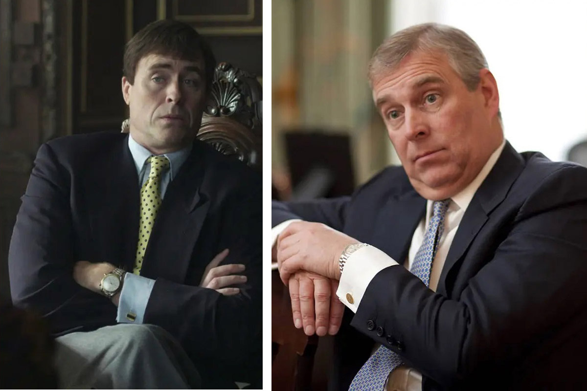 Эндрю в сериале "Корона" и в жизни