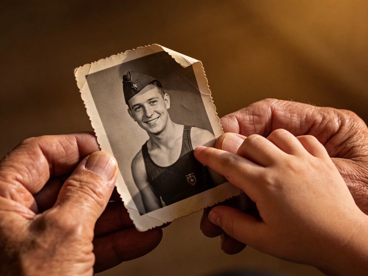 Эти руки разделяет лет шестьдесят, а связывает — одна старая фотография. Самое ценное наследство — не деньги, а память, которую вы успеете передать внукам. Она не сгорает и не обесценивается.