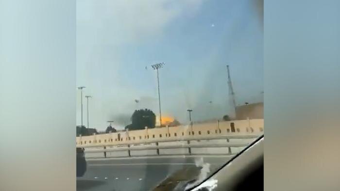 Момент взрыва в Бахрейне. Обложка © Telegram / Clash Report