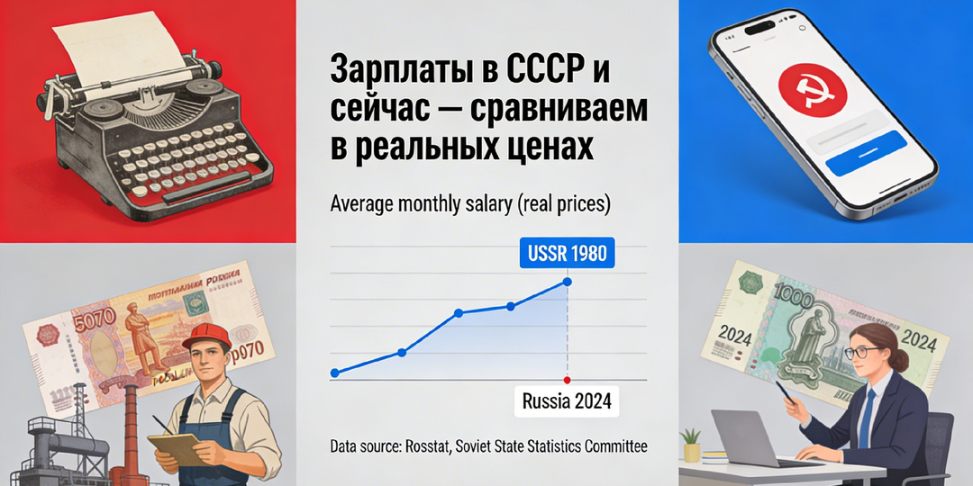 Зарплаты в СССР и сейчас — сравниваем в реальных ценах.