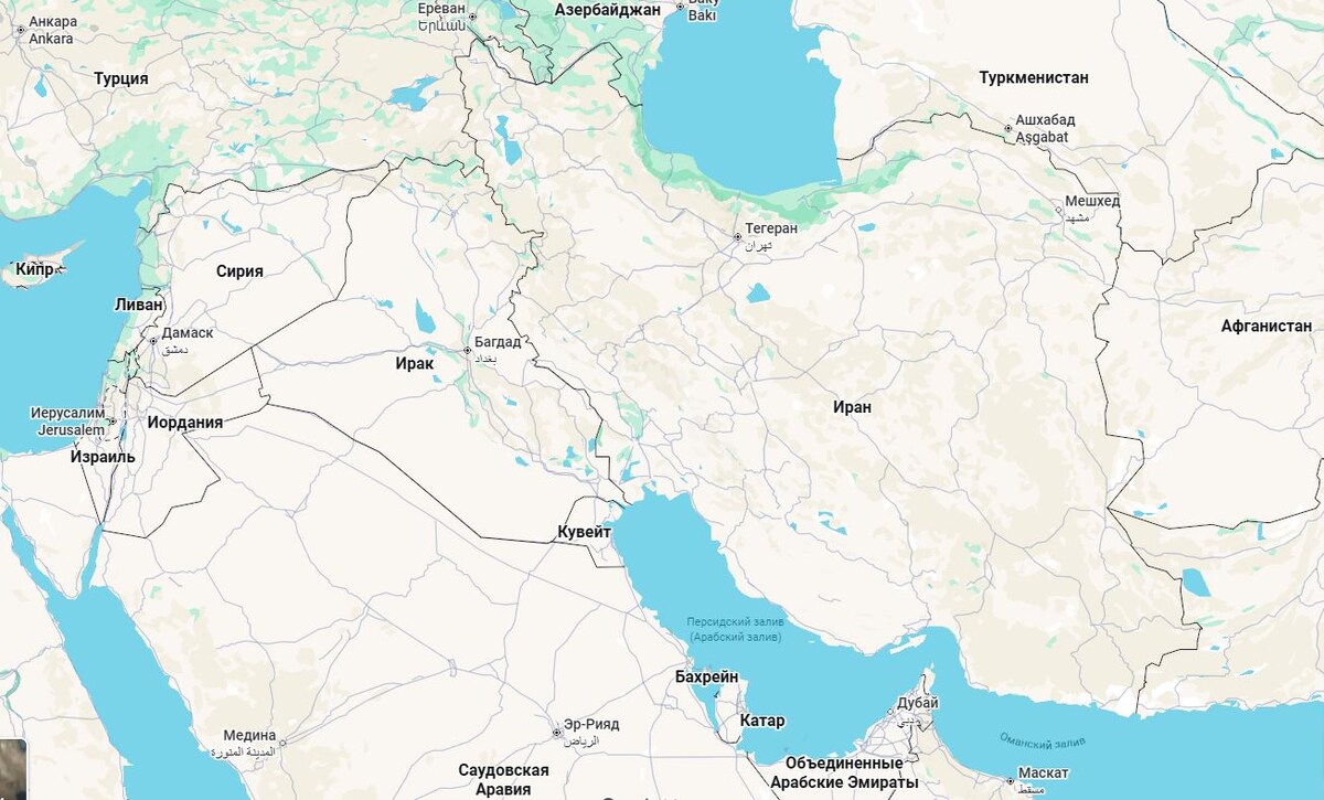 Иран на карте