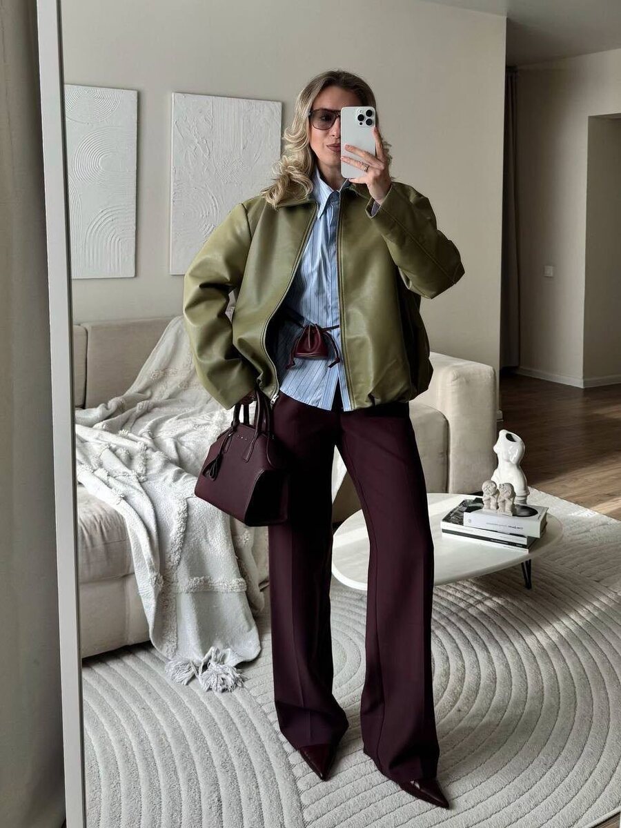 ОБРАЗ С ОЛИВКОВЫМ БОМБЕРОМ ИЗ PINTEREST